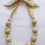キッズ用ラッピングネックレス【黄色花柄】