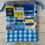 巾着　給食袋　男の子　車　①