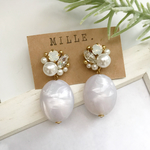 SALE✳︎パールとビジューのホワイトイヤリング