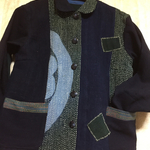手作り  綿  藍  刺し子  ジャケット