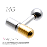 14Ｇ　カプセル薬モチーフ ボディピアス 耳たぶ 軟骨ピアス 兼用 TBP074 GD