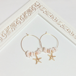シェル フープピアス