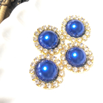 海外vintage＊ ビジューパールカボション 18mm 4個 サファイアブルー