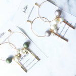 揺れるランダムフープピアス✴︎イヤリング/ノンホールピアス