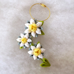 つまみ細工＊水仙の花のバッグチャーム