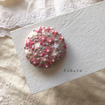 🌸春風に舞う桜🌸刺繍ブローチ ヘアゴム