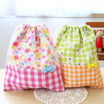 カラフル♪かわいいミニ巾着２枚セット（コップ袋に♪）