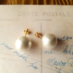 14mmコットンパールピアス