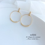 new!!2018【noblehi】mat gold round×〇　ピアス/ノンホールイヤリング  ＊受注製作＊