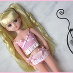 22cmドールサイズ　リカちゃんサイズ 　ピュアピンクのランジェリーセット