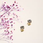 【アウトレット】一粒♡　ピアス/樹脂ノンホールイヤリング　5mm　ブラック2粒セット