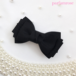 Simple&Sweet Ribbon　黒ライン/バレッタ