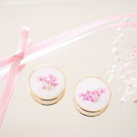 mini pink flower circle♡　ピアス/樹脂ノンホールピアス（イヤリング）