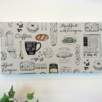 カフェ風朝ごはん(オフホワイト)のファブリックパネル 40cm×20cm  