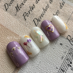 パープル押し花ネイル❁*.ﾟ