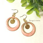 300円☆リングメタルチャーム(ピンク)のピアス/イヤリング