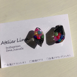 【送料無料】Bicolor   Crystal  チタンピアス