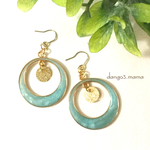300円☆リングメタルチャーム(ブルー)のピアス/イヤリング