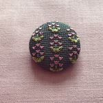 刺繍ブローチ★ピンクの小花