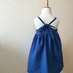 再販★110cm・120cm★コットンリネンの後ろリボンサロペット