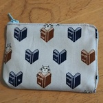 カード入れ【送料無料】BOOK猫 グレー×紺茶