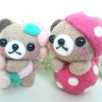 【ｎ様ご予約品】お花くま＆イチゴ大好きくまちゃんのストラップ