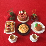 ミニチュアフード　クリスマスセット（チョコクリームケーキ）