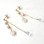 春のしずく　ピアス　ブルー