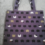 ちょっとしたお買い物に★手提げバック小サイズ◆和風地に猫