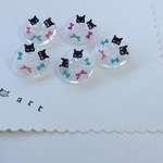 黒猫のボタン 5個