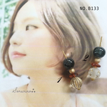 No.B133 シックなビリジアン×クリアゴールド♛︎上品 ピアス / イヤリング