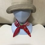 暑さ対策クルーネックスカーフ(赤系)
