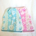 【期間限定sale】2枚セット♪タオルエプロン うさぎ 青&ピンク   1