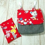 ☆sale☆移動ポケットティッシュカバー付きヒッコリーと赤☆