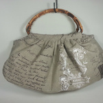 フランス stof社 生地  アンティークバンブーハンドル バッグ