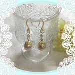 ♯1☆コットンパール×チェコビーズ☆ピアス