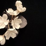 リネンのコサージュ＊桜11.0cm（オフホワイト）