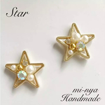 キラキラ星 ビジュー パール ピアス イヤリング