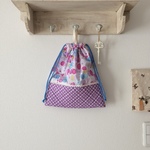 入園入学  体操服入れ 大 キルティング  パステルキャンディ 紫 水玉
