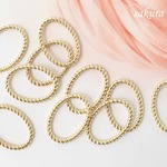 【10個】ツイスト デザイン オーバル 楕円 パーツ ゴールド