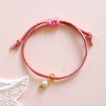スエードとコットンパールのブレスレット♦