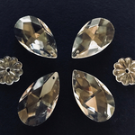 シャンデリア しずく型 ティアドロップ 4コ 38mm ヴィンテージ クリスタルガラス製 