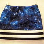 Space walk　宇宙×ボーダー　ギャザーフラットポーチ