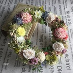 Champagne rose x  carnation * wreath 春待ちリース