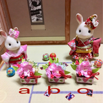 春のお花ミニチュア☆桃の生け花☆どんなミニチュアにも☆   
