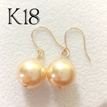 K18　ライトゴールドの華やかピアス　