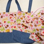 新入学入園応援セール♪ピンク スイーツ 入学入園5点セット♪岡山デニムと綿麻 