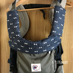 デニムリボン×ストライプ 抱っこひも よだれカバーセット