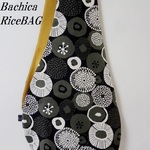 RiceBAG　まるい花たち（黒カーキー×マスタード）内ポケット付き＜送料無料＞