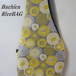 RiceBAG　まるい花たち（グレー×黄と白）：内ポケット付き